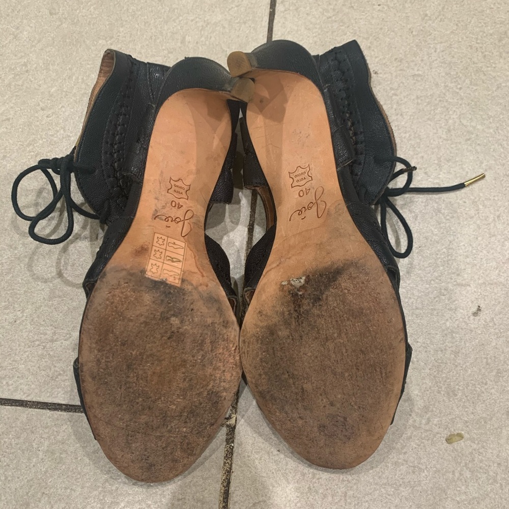Joie black lace up sexy comfy heels - Picture 9 of 10
